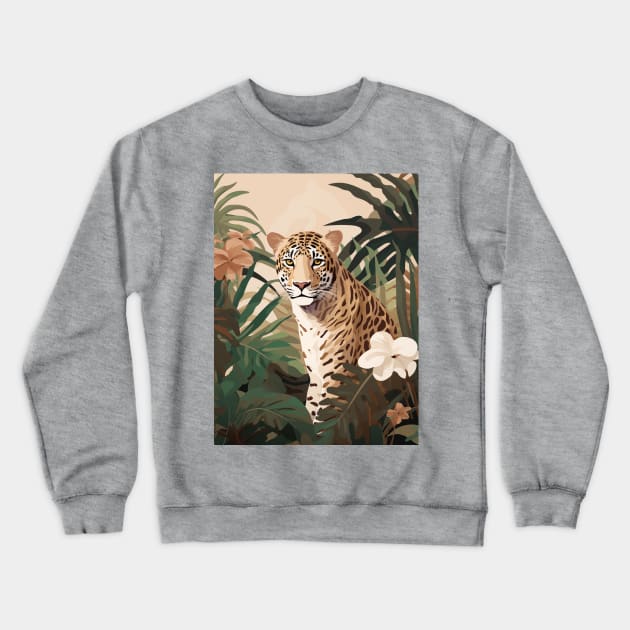 Leopard in the Jungle Crewneck Sweatshirt by JunkyDotCom